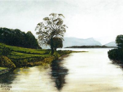 <strong>Ullswater from Pooley Bridge</strong><br/>Painting by the late Derrik Ridley, a member of the club